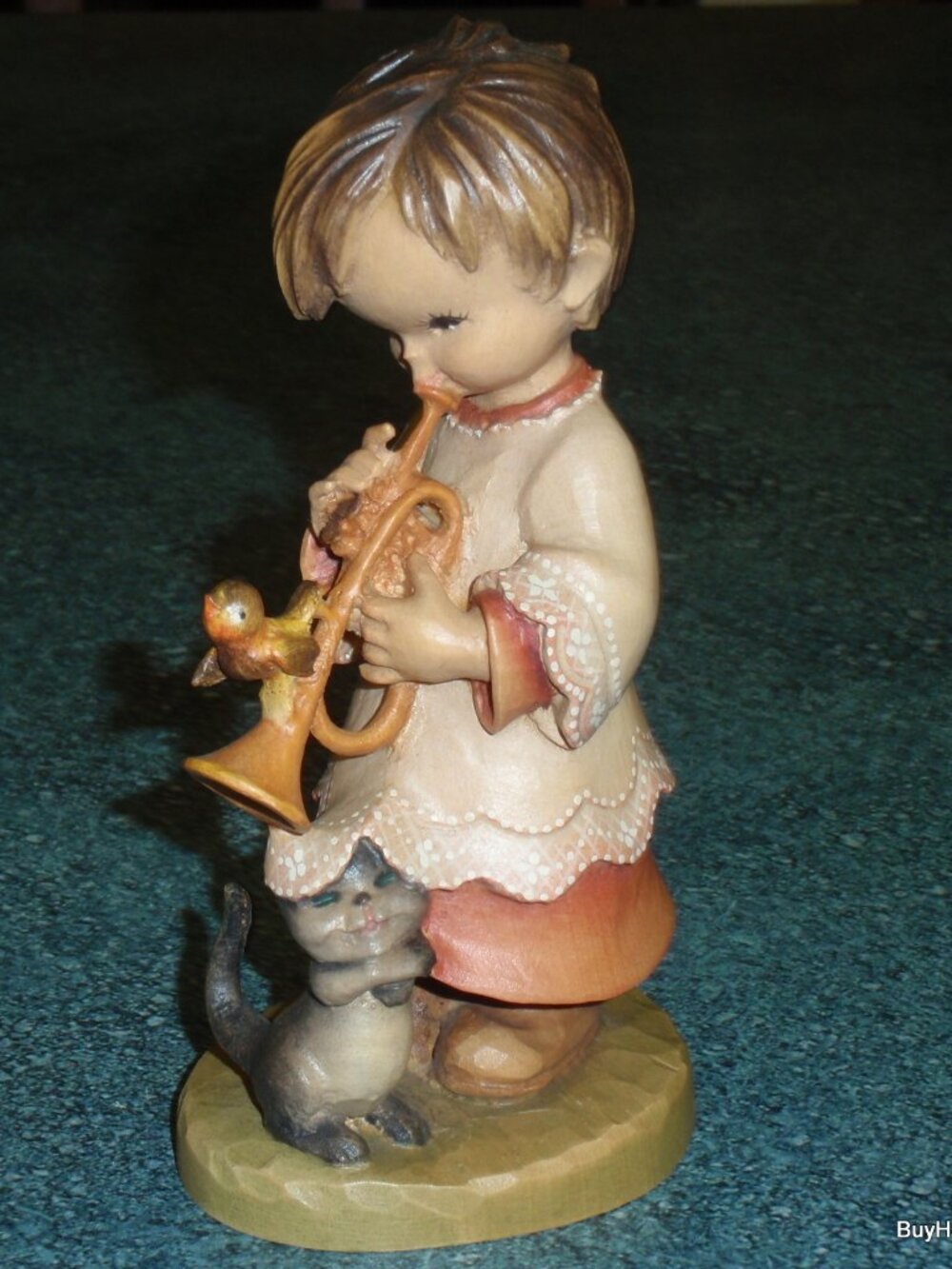 "Trumpeter" ANRI Wood Carved Figure By Ferrandiz SIGNED BY Rudi Kostner - RARE! - Picture 2 of 10